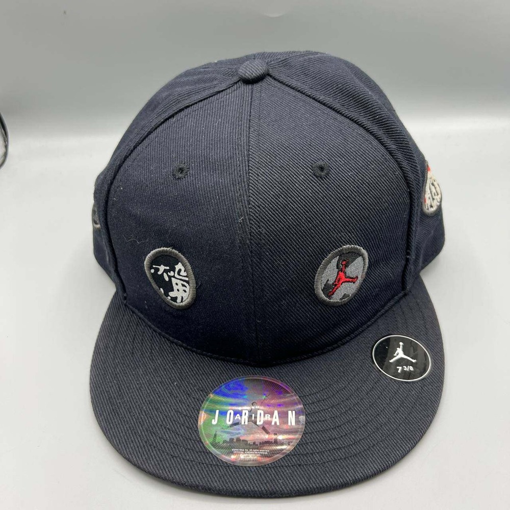 Air Jordan Hat Men 7 3/8 Black Embroidered Jumpman Fitted Cap